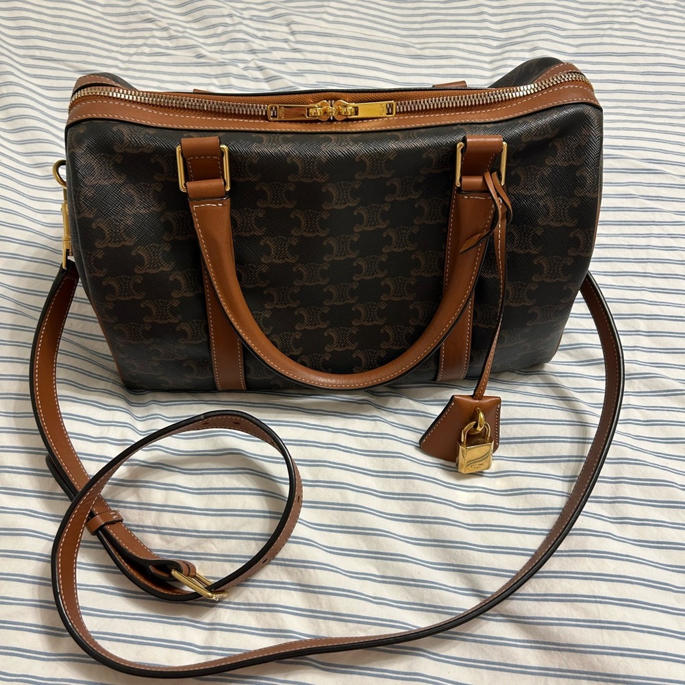 Celine 2019 Boston Bag in Triomphe Canvas